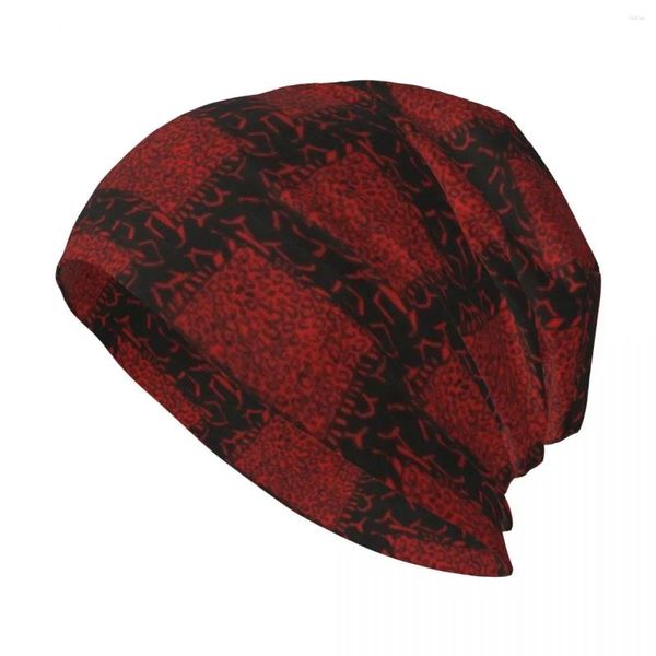 Berets Dota??s Red Black Knit Hat Rave Trucker Cap Praia Protetor Solar Golfe Masculino Feminino