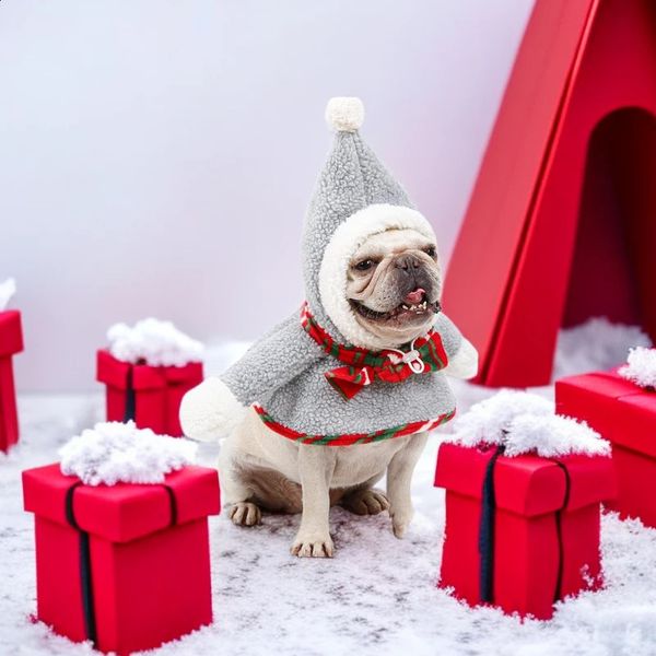 Hundebekleidung, Katzen- und Hunde-Weihnachtskostüme, Jahr, Heimtierbedarf, warmes Welpen-Weihnachtshaarball-Schneemann-Transformator-Kostüm 231110