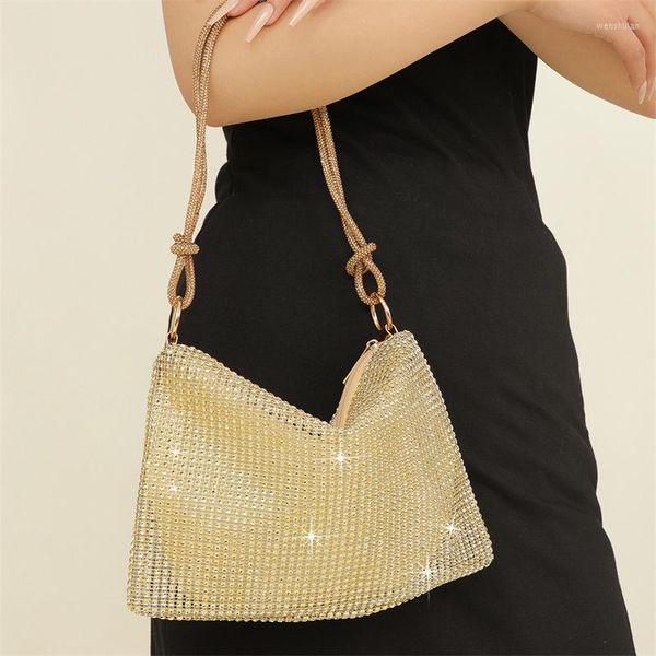 Borse da sera 2023 Donna Full Side Diamond Shoulder Bling Pochette da sposa Borse da pranzo per feste Drop