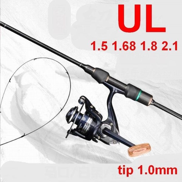 Canne da pesca per barche ZZ279 2,1 m Manico dritto da spinning o pistola da lancio Canna da pesca UL Punta solida 1,0 mm Esca 0,5 g - 8 g 2 punte 231109