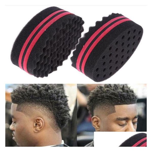 Trecce sporche Perm Styling Spugna Hip Hop Blast Cura della testa Strumento per arricciare i capelli ricci Spazzola Spugne nere Carta stagnola Consegna a goccia Dhb3N