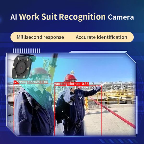 Tecnologia Bova roupas de trabalho desgastam sistema de monitoramento de segurança de fábrica câmera de alerta precoce