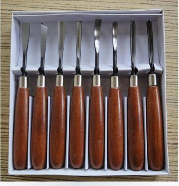 Set di 8 coltelli da intaglio in legno, scalpelli da falegname, coltelli per la lavorazione del legno, utensili6791745