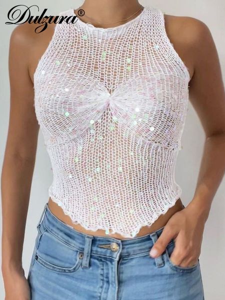 Camisoles Tanks Dulzura Sexy Bling Bliter Sequints Y2K Одежда рука