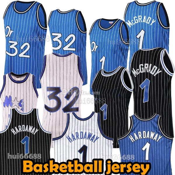 NUOVE maglie da basket HARDAWAY 1 McGRADY 1 Vintage Bianco Blu nero McGRADY O NEAL 32 Canotta da basket per sport all'aria aperta