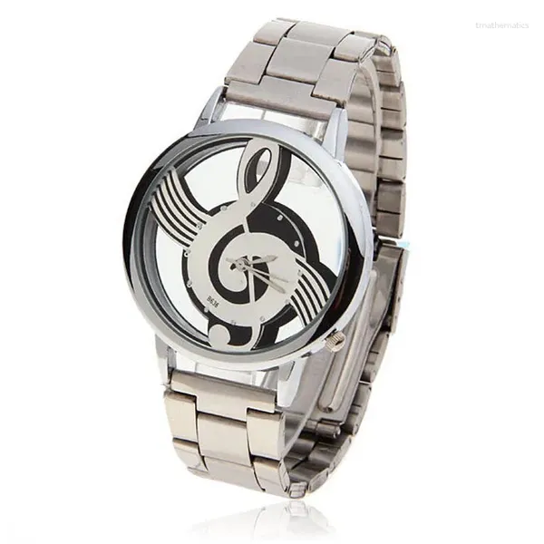 Armbanduhren, hochwertige, lässige Damenuhren, modische Note, Musiknotation, Metall-Quarz-Armbanduhr, wasserdichte Business-Uhr, Reloj Hombre