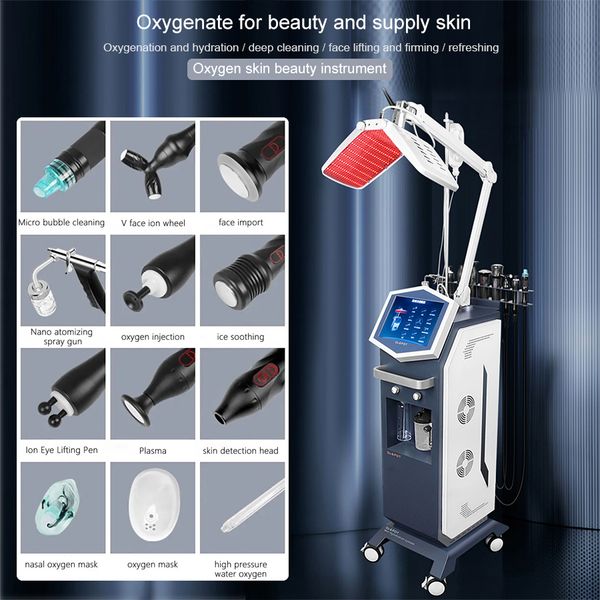 PDT LED Water Peel Spray Алмазная дермабразия Кислородная струйная ручка Удаление угрей Высокочастотная машина для ухода за кожей