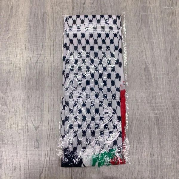 Lenços Palestina Bandeiras Xales Envoltório para Mulheres Inverno Longo Lenço Macio Palestino Hatta Kufiya Keffiyeh Padrão Neckerchief