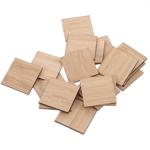 Relógios de parede 25 PCS Poppets Crianças inacabadas lençóis de madeira Crafts Wood Cutouts Fatias de brinquedos artesanais Pedaços Caixa de bambu pintada à mão