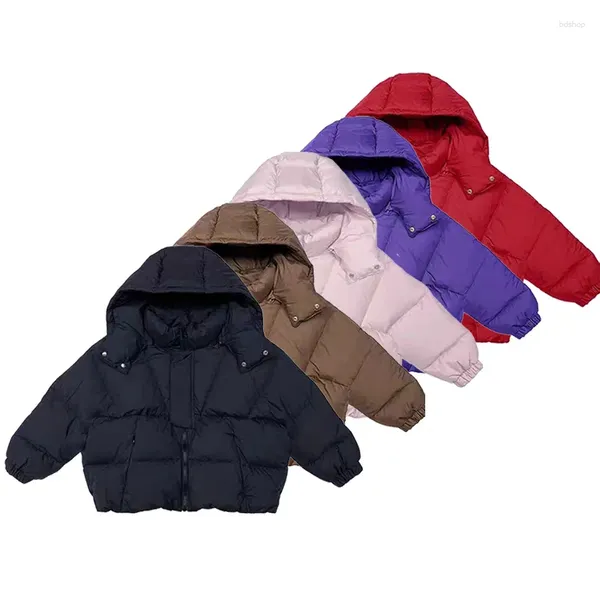 Зимнее пуховое пальто для мальчиков и девочек, детская короткая куртка-хлебка, плотная модная корейская подростковая детская одежда для детей от 4 до 12 лет