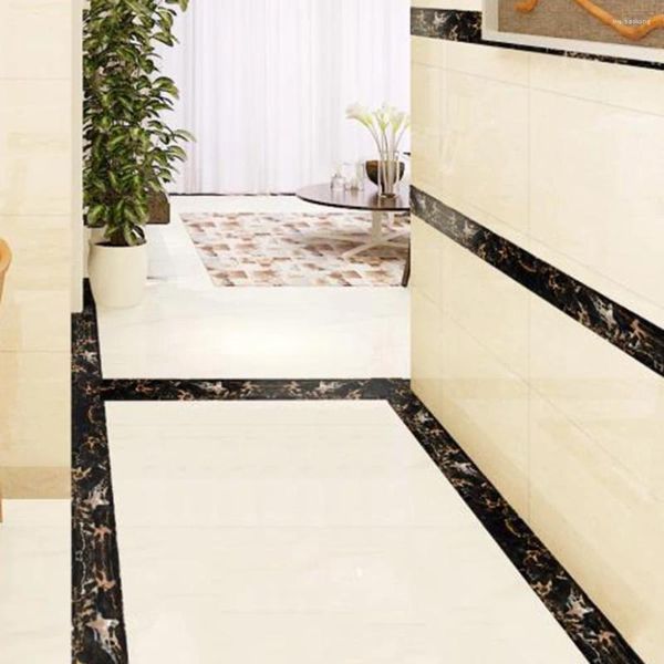 Janela adesivos adesivo de parede banheiro cozinha auto-adesivo telha 2m impermeável 3d borda decalque piso padrão de mármore