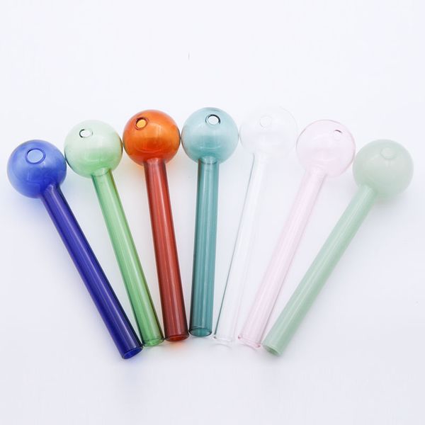 CSYC Y044 Pipa per bruciatore a nafta in vetro Big Size Pyrex Colorful 20cm lunghezza 50mm Ball Tubo per tubi da fumo Chiodo