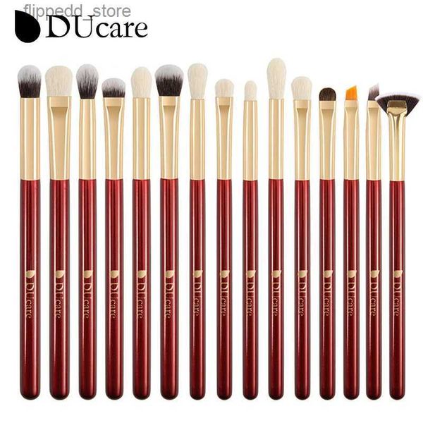 Make-up-Pinsel DUcare 15-teiliges Augen-Make-up-Pinsel-Set für Eyeliner, Augenbrauen, Lippen, Lidschatten-Mischpinsel, natürlich-synthetisches Haar, kosmetische Werkzeuge Q231110