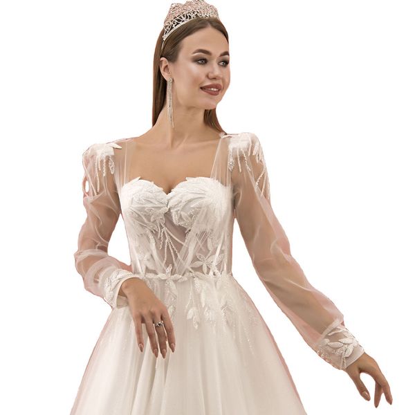 Abito da sposa Collezione Impero Donna Pizzo Tessuto Fatto a mano Speciale Abito da sposa su misura