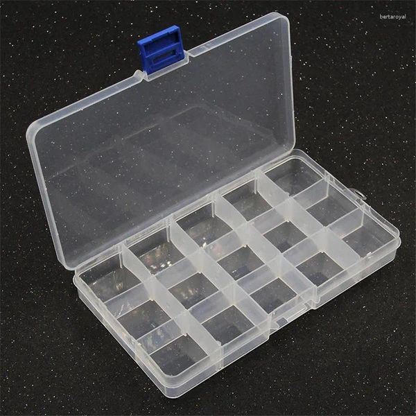 Bolsas de jóias Caixa de armazenamento de caixa de plástico transparente Coleção Organizador Recipiente com tampa articulada para organizar pequenas peças acessórios