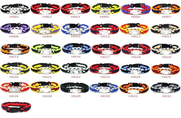 Toda a América futebol basquete times de beisebol paracord pulseira trançada pulso ao ar livre acampamento resgate pulseiras personalizadas l3447134