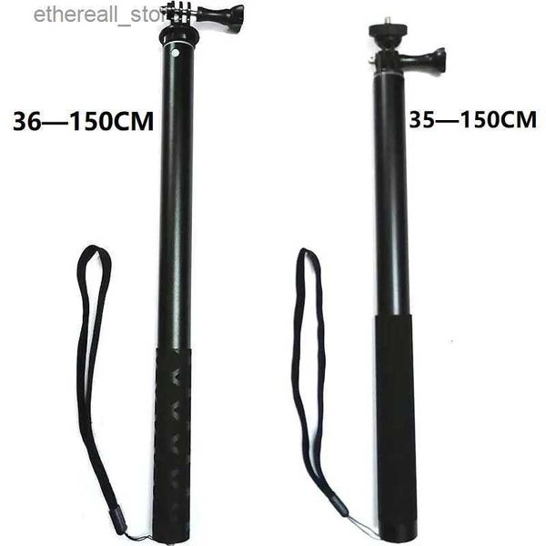 Selfie Monopods 1.5m Handgrip Selfie Sticks Handheld/GOPRO KAHRAMANI İÇİN MONOPOD 98765 OSMO Insta360 Onex2 Akaso Q231110 için Siyah Cep Telefonu Tutucu