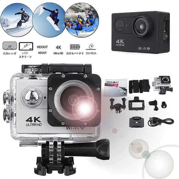 Sport-Action-Videokameras, Action-Kamera, Ultra HD, 4K, WLAN, 2,0 Zoll, 170D-Bildschirm, 1080p, Sportkamera, wasserdichter Helm, Go Extreme Pro Cam, Video-Camcorder 231109