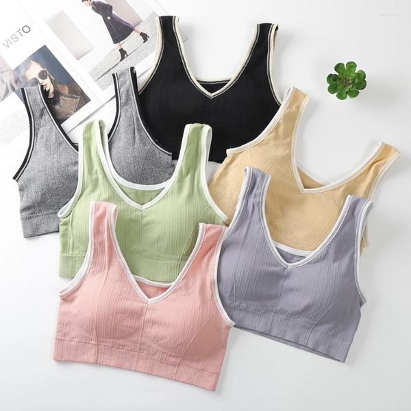 Traje de yoga Sujetador deportivo sin costuras para mujeres Sexy sin espalda Ropa interior de fitness Lencería femenina Gimnasio Correr Bralette Top Push Up Brassiere