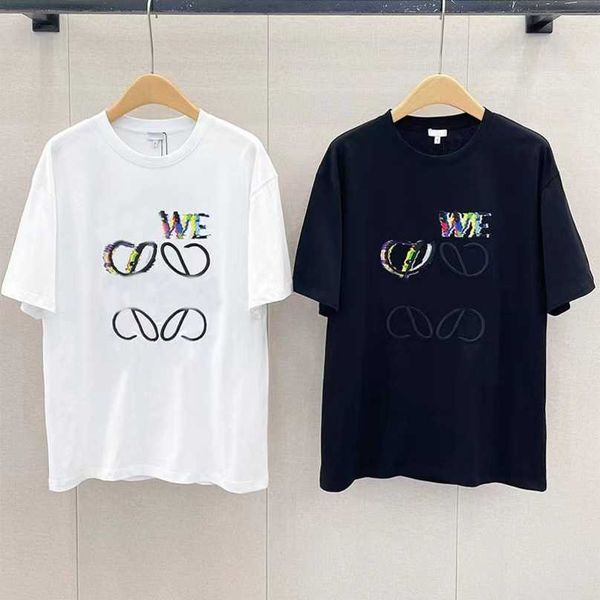 Designer di lusso da donna maglietta da donna 2023 abito coppia Luojia ricamato a lettere colorate t-shirt