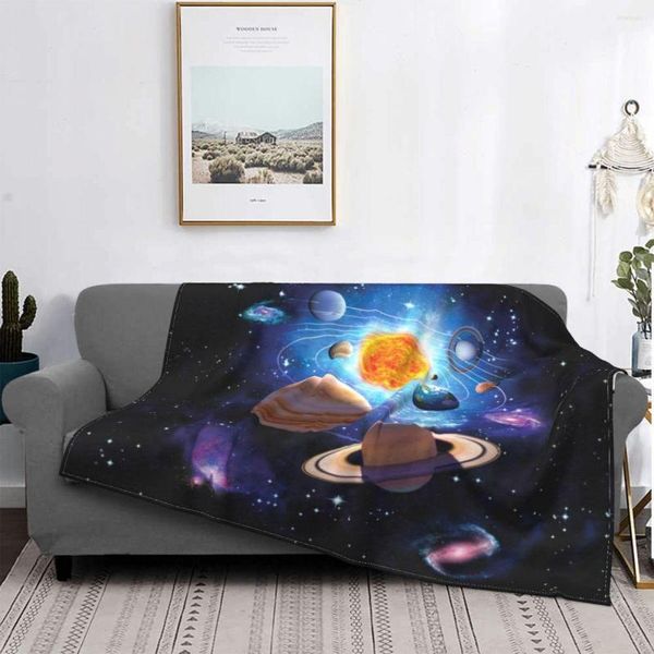 Coperte Decorazione per la casa Sistema solare Spazio Universo Regali per un amico Coperta in morbida microfibra