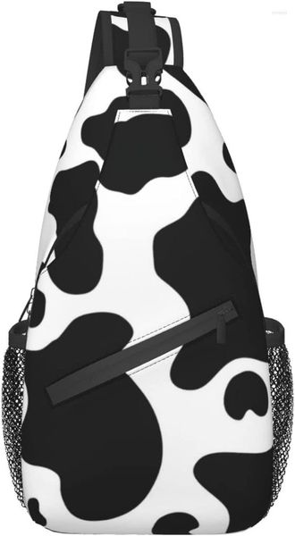 Backpack Black White Cow Printe