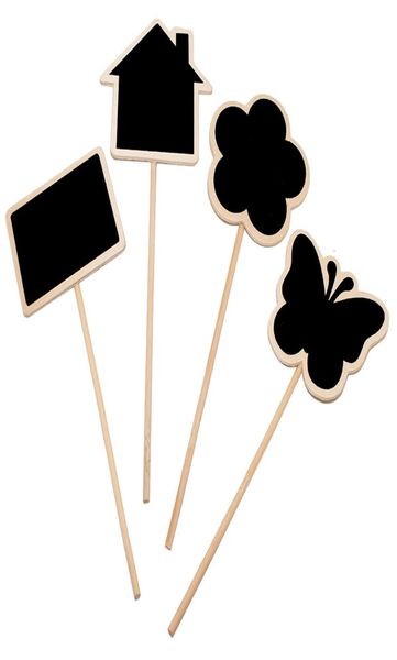 Bitki Etiketleri Marker Sevimli Şekla Kart Ekleme Mini Blackboard Woodiness Sanat ve El Sanatları Özgünlük Ev Mobilyası Kelebek Flower7771722