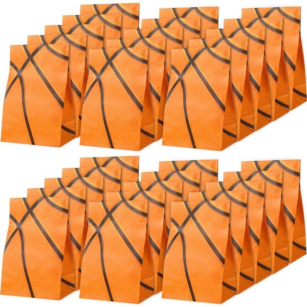 Envoltório de presente 30 pcs Basquete Party Favor Sacos Goody Papel para Crianças Esportes Tema Aniversário S