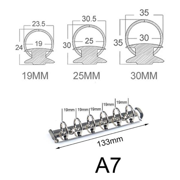Notizblöcke A7-Größe Metallspiralring-Bindungsclip mit 2 Schraubenpaaren für Notizbuch-Planer-Aktenordner 230408