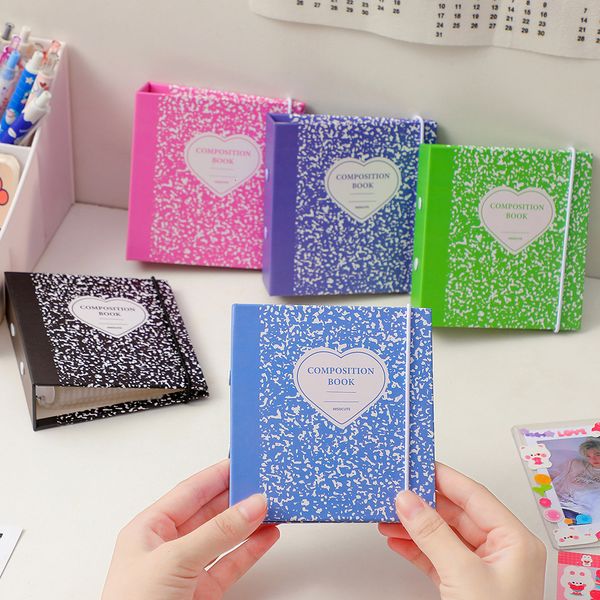 Bloco de notas Minkys kawaii Love Heart Marble 123 polegadas Kpop Card Mini 230408