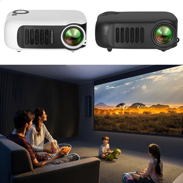 Проекторы A2000 Mini Project Audio HD USB Portable Led Projectors Поддержите Smart TV Box 1080p Home Media Player Home Theatre Video Cinema 231109