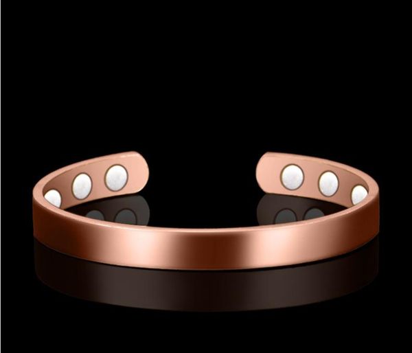 Frauen 18K Echt Rose Gold Überzogene Mode Europa/Amerika Hip Hop Punk Gesundheits Schutz Plain Magnetische Manschette armreifen Schmuck