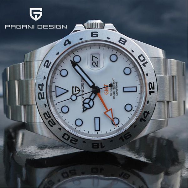 Relógios de pulso PAGANI Design Homens Relógios Mecânicos Automáticos GMT Relógio 42mm Safira Aço Inoxidável Relógio À Prova D 'Água Reloj Hombre 231109