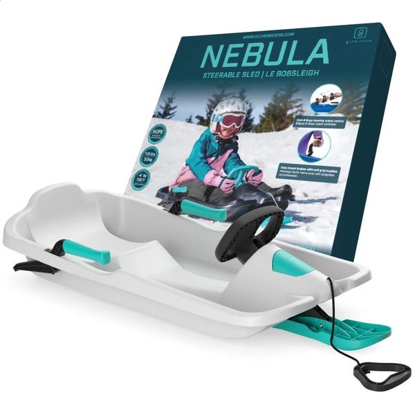 Cinghia per snowboard dai 3 anni con sterzo e freni Slitta da neve 120 libbre blu per bambini Trasporto di ghiaccio Gratis Sport invernali Sci 231109