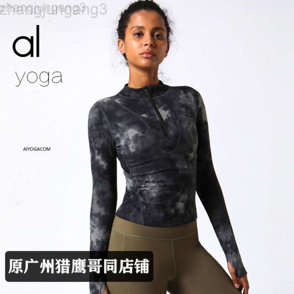 Desginer Aloo Yoga Tops AlooNew Herbst und Winter Anzug Langarm Damen Abnehmen Sport Laufen Fitness Reißverschluss Elastische Strumpfhosen