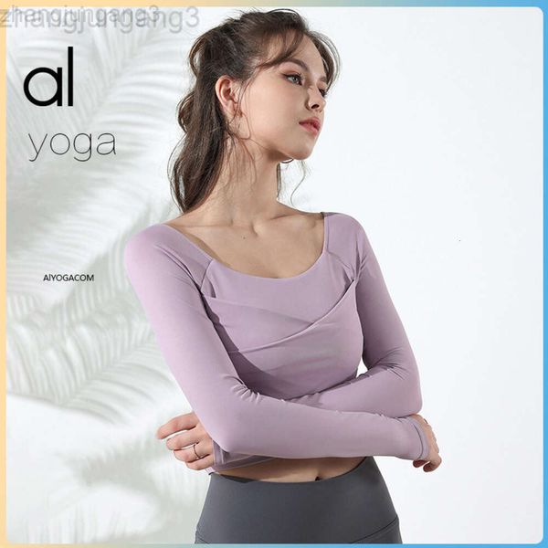 Desginer Aloo Yoga Tops the OriginAutunno e abbigliamento invernale Maniche lunghe Fitness da donna Corsa Abbigliamento fitness Pettorali Indumento attillato