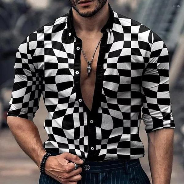 Camicie casual da uomo Camicia da uomo maschile Abbigliamento che vende manica lunga Muscle Party Up Streetwear 2023 Camicetta da spiaggia vintage barocca