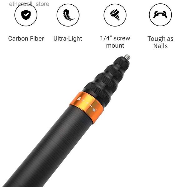 Selfie Monopods Fibra de Carbono Invisível Edição Extensível Selfie Stick para Insta360 ONE X2 / ONE / ONE R Action Camera Acessórios Q231109