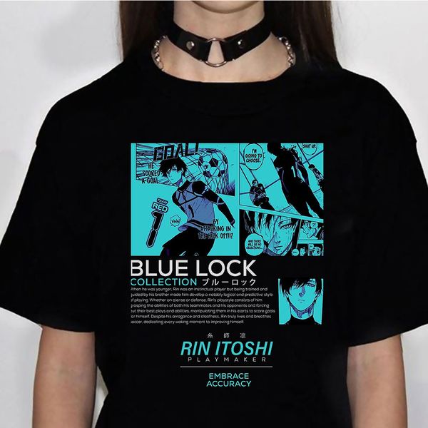 Womens TShirt Blue Lock Blue Lock Tshirt Womens Graphic Comics Tshirt Girl Anime 2000s Designer Abbigliamento 230410