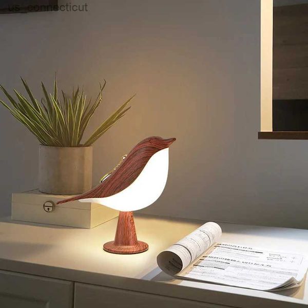 Nachtlichter Touch-Schalter LED-Tischlampe 3 Farben Dimmen Nachttischlampe USB wiederaufladbar Vogelform Schlafzimmer Nachttischlampen Dekor Zuhause R231110