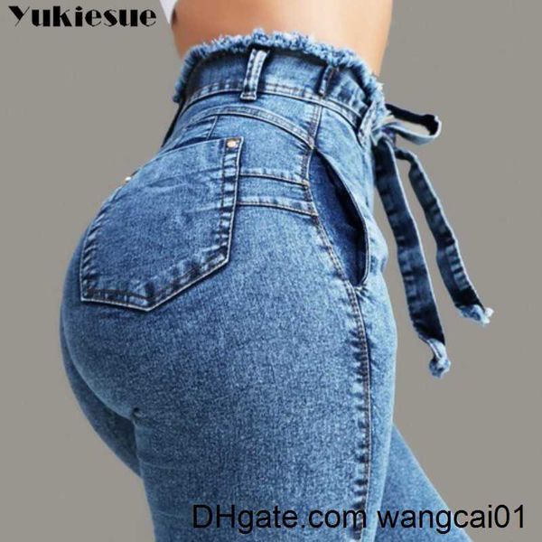 Jeans feminino namorado ho jeans jeans jeans jeans vintage frios para meninas calças casuais de cintura alta fa slim jeans woman 0410h23