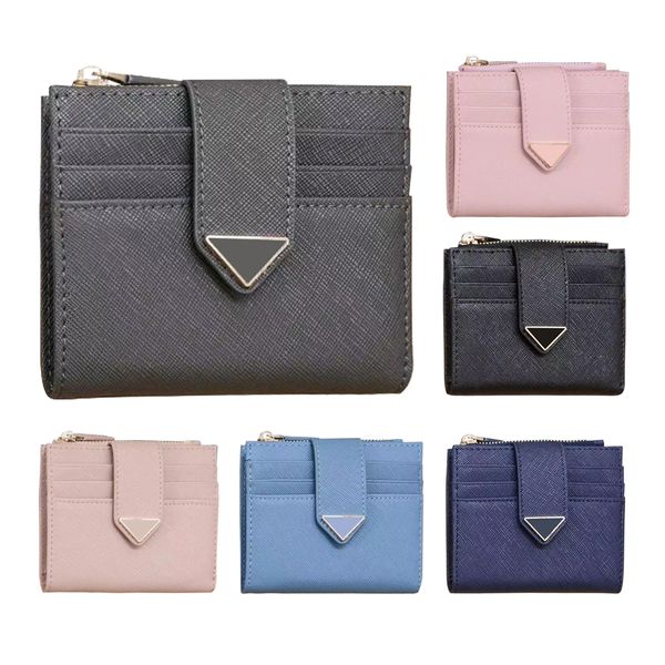 Porta carte di lusso Saffiano Triangle prad Designer 9 slot per carte portafoglio da donna portamonete da uomo passaporto Porta carte di credito classiche porta chiavi portachiavi porta carte portafogli