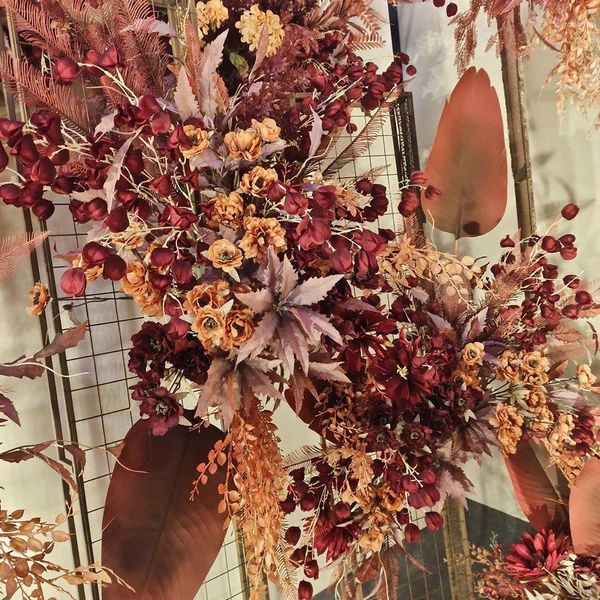Fiori decorativi Piante artificiali Oceania Pittura a olio Peonia Rossa Magnolia Giardino domestico Decorare