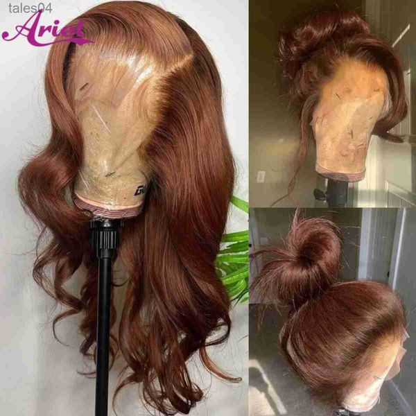Синтетические парики 360 Body Wave Chocolate Brown кружевные парики с передним париком человеческие волосы