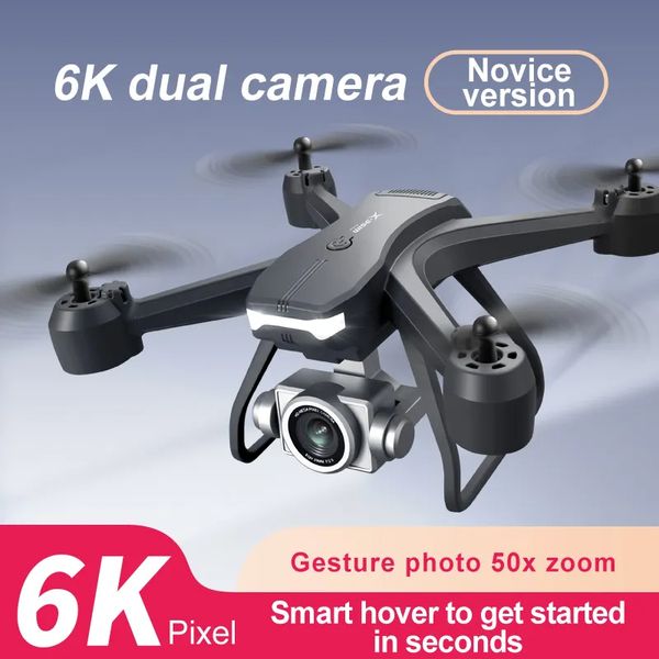 V14 Drone 6k Professional HD Широкоугольные двойные камеры 1080P WiFi Fpv Дроны Интеллектуальный БПЛА Удержание высоты Мини-симуляторы вертолетов Droni Электрический пульт дистанционного управления Подарок