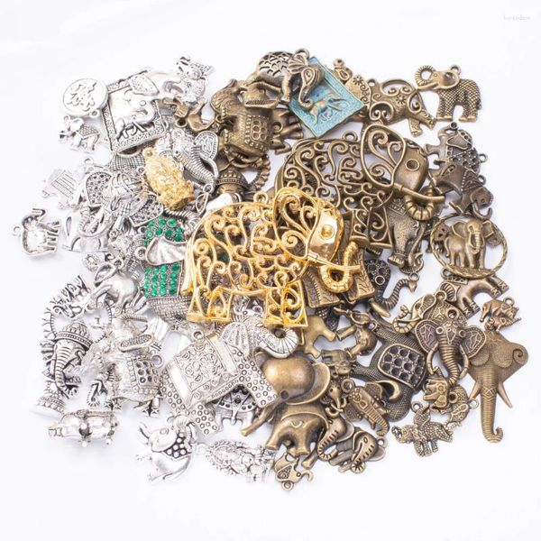 Подвески 100 г из металла, животное, слон, смешанный кулон, античная бронза, браслет, ожерелье, ювелирное изделие ручной работы, оптовая продажа