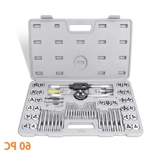 Бесплатная доставка AlloyMetric Drill Tool KIT60Pcs/lot Метрические и британские метчики и наборы штампов для резьбы, фурнитура, автопромышленный ремонт в Obbn