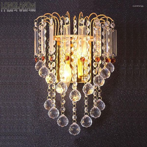 Lampade da parete Classic K9 Luci di cristallo Comodino Argento Oro Sconce