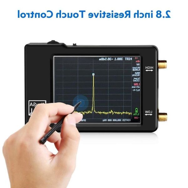 Бесплатная доставка Крошечный анализатор спектра TinySA 28-дюймовый сенсорный экран Портативный анализатор частоты 01 МГц ~ 960 МГц MF/HF/VHF Вход UHF Uhsqa