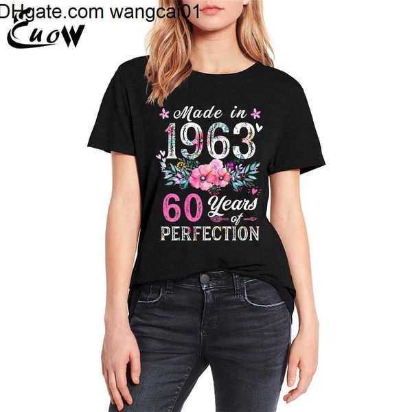 Herren T-Shirts OW Farbige Baumwolle Vintage Made 1963 Floral Vintage 60. Geburtstagsgeschenke Mädchen Kleidung Print Süßes T-Shirt Streetwear T-Shirt 4103